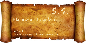 Straszer István névjegykártya
